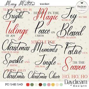 Merry Mistletoe WordArt by Daydream Designs 