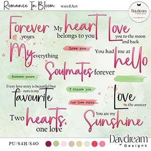 Romance In Bloom WordArt by Daydream Designs  