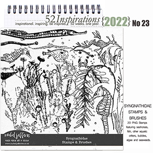 52 Inspirations 2022 No 23 Syngnathidae Stamps and Brush Set by Rachel Jefferies