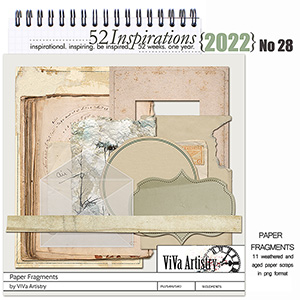 52 Inspirations 2022 no 28 Scrapbook Paper Fragments by ViVa Artistry