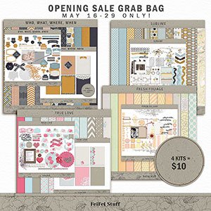 Grab Bag Scrapbook Kit by FeiFei Stuff