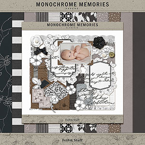 Monochrome Memories Digital Scrapbook Kit by FeiFei Stuff