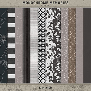 Monochrome Memories Paper Pack by FeiFei Stuff