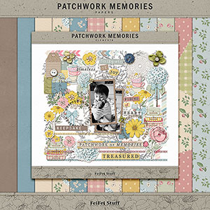 Patchwork Memories Digital Scrapbook Kit by FeiFei Stuff