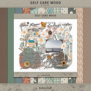 Self Care Mood Digital Scrapbook Kit by FeiFei Stuff
