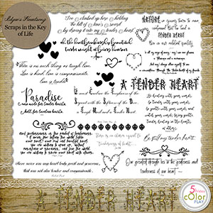 A Tender Heart - MINI O - WORD ART by Idgie's Heartsong