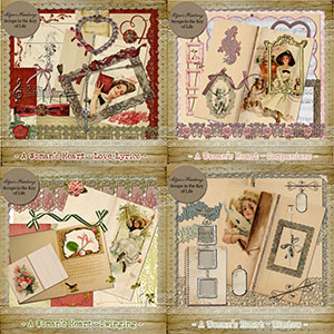 A Woman's Heart - 4 Vignettes - Journaling Kits by Idgie's Heartsong