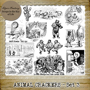 ANIMAL CRACKERS - Set 3 - 12 PNG Stamps and ABR Brushes by Idgie's Heartsong