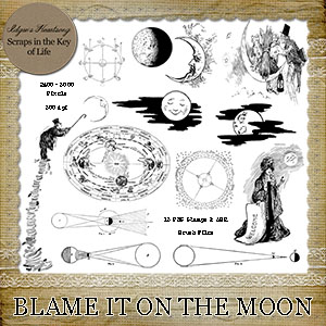 Blame it on the Moon - 13 PNG Stamps and ABR Brushes by Idgie's Heartsong