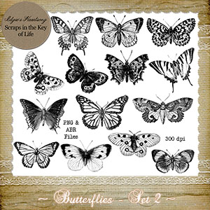 Butterflies - Set 2 by Idgie's Heartsong