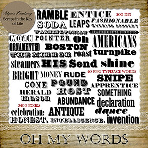 OH MY WORDS - 40 PNG Typeface Words by Idgie's Heartsong