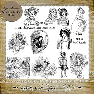 Sugar and Spice - Set 6 - 10 PNG Stamps and ABR Brushes by Idgie's Heartsong