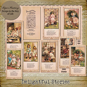 Delightful Stories - 9 Vintage Story Book Pages by Idgie's Heartsong