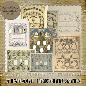 Vintage FAMILY CERTIFICATES by Idgie's Heartsong
