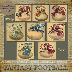 FANTASY FOOTBALL - 8 Beautiful Vintage Pages by Idgie's Heartsong