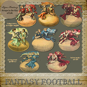 FANTASY FOOTBALL - 8 Beautiful Extracted Images by Idgie's Heartsong