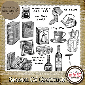 Season of Gratitude - 14 PNG Stamps and ABR Brushes by Idgie's Heartsong