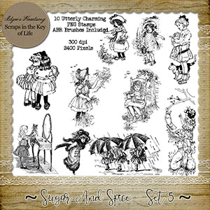 Sugar and Spice - Set 5 - 10 PNG Stamps and ABR Brush Files by Idgie's Heartsong