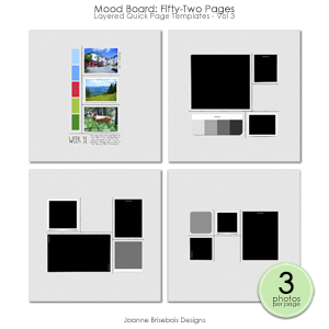 Mood Board Fifty-Two Pages Layered Quick Page Templates - Vol 3