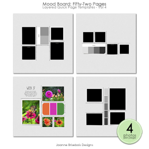 Mood Board Fifty-Two Pages Layered Quick Page Templates - Vol 4
