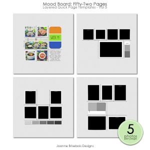 Mood Board Fifty-Two Pages Layered Quick Page Templates - Vol 5