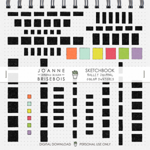 Sketchbook Bullet Journal Color Swatches