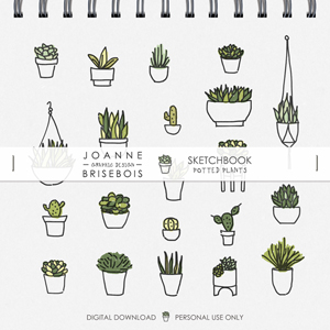 Sketchbook Potted Plants