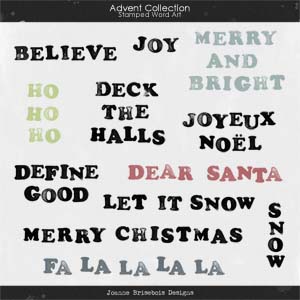 Advent Collection Stamped Word Art