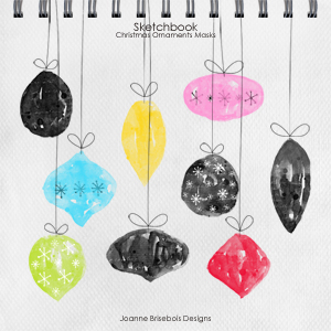 Sketchbook Christmas Ornament Masks