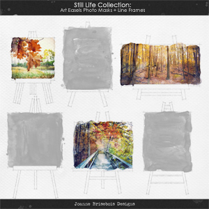 Still Life Collection: Art Easels Photo Masks + Line Frames Element Pack