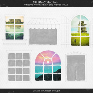 Still Life Collection: Windows Photo Masks + Line Frames Vol 2 Element Pack