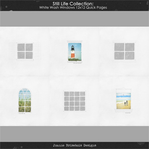 Still Life Collection: White Wash Windows 12x12 Quick Pages Pack 
