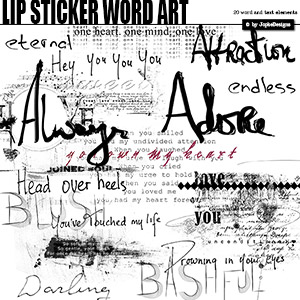 Lip Sticker Word Art