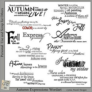 Autumn Expressions Wordart and Brushes