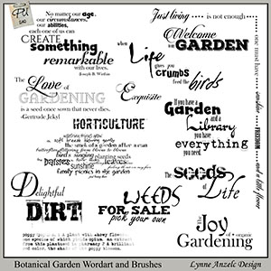 Botanical Gardens Wordart and Brushes