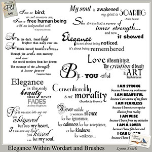 Elegance Within Wordart and Brushes