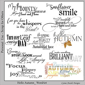 Hello Autumn Wordart