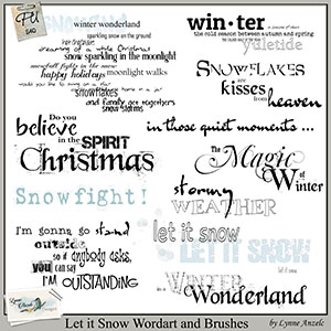 Let it Snow Wordart and Brushes
