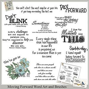 Moving Forward Word Art and Brushes