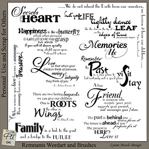 Remnants Wordart and Brushes