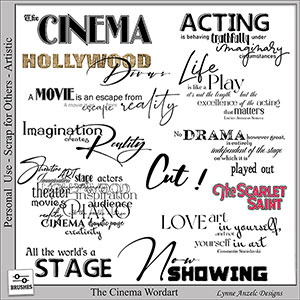 The Cinema Wordart and Brushes