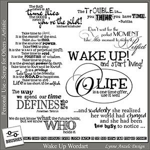 Wake Up Wordart and Brushes