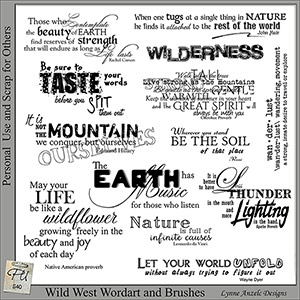 Wild West Wordart and Brushes
