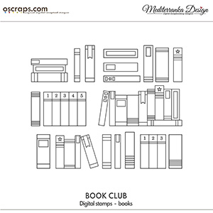 Book club - Books (Digital stamps)   