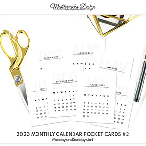 2023 Monthly calendar pocket cards - volume 2 