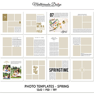 Photo templates Spring 12x12 