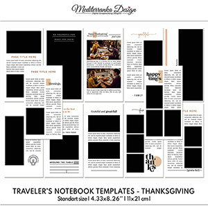 Traveler's notebook templates - Thanksgiving (Standart size) 