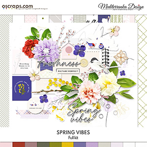 Spring vibes (Digital scrapbooking kit)  