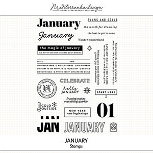 January (Digital stamps) 