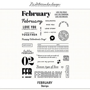 February (Digital stamps)  